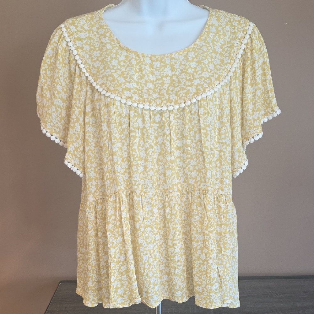 Yellow Floral Women's Top